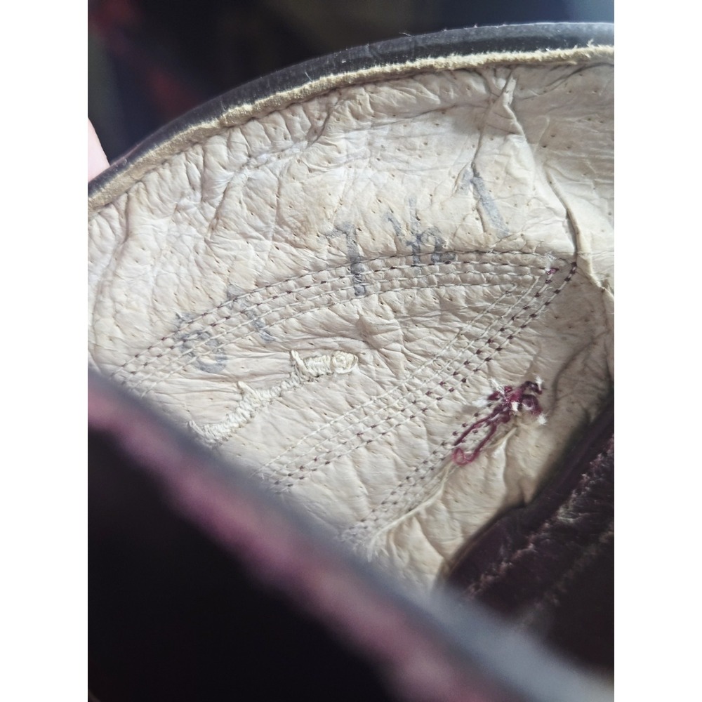 Villano Burgundy Blood Red Eel Skin Western Cowboy Boots Mens Size 7.5 VINTAGE - Picture 12 of 12